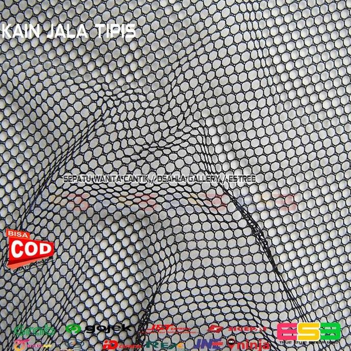 Bahan Kain Jala / Kain Jaring Tipis Lubang Kecil 3 mm Meteran Hitam
