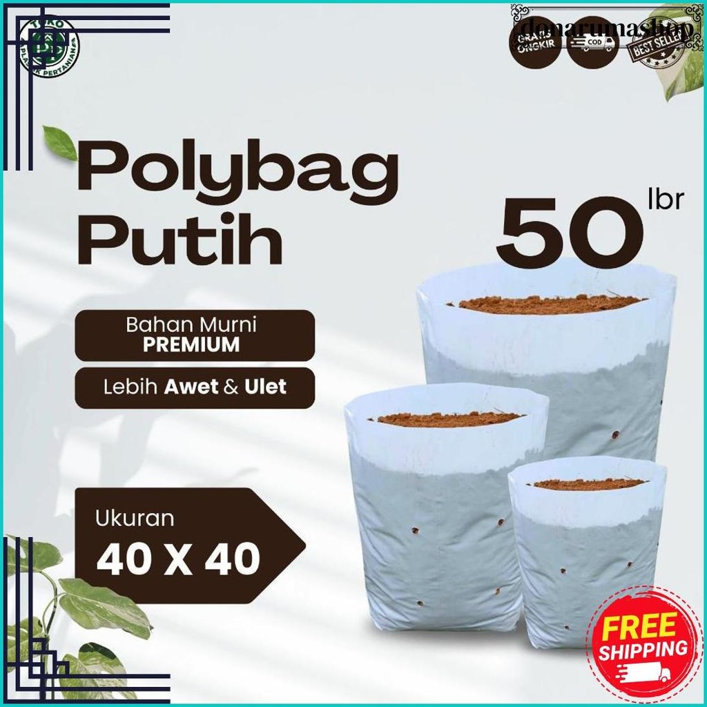 Polybag Putih 40 X 40 Isi 50 Lembar - Polybag Melon Harga Grosir Siap Kirim