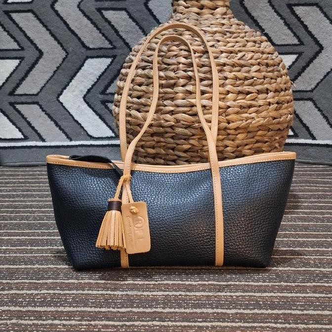 ready stock RFL genuine Leather - tote bag kulit sapi - tas wanita Tote bag sapi asli Totebag Hitam