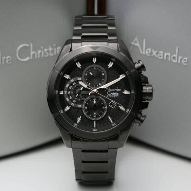 Ready  ALEXANDRE CHRISTIE AC 6508 AC6508 Black PRIA JAM TANGAN ORI
