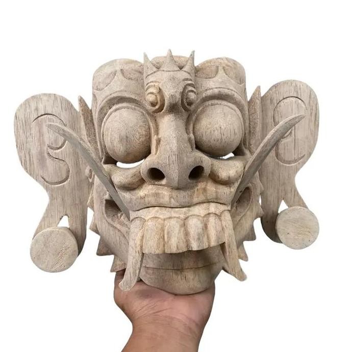 ~~~~~] Topeng Rangda Polos Tanpa Cat - Topeng Rangda Kayu - Tapel Rangda