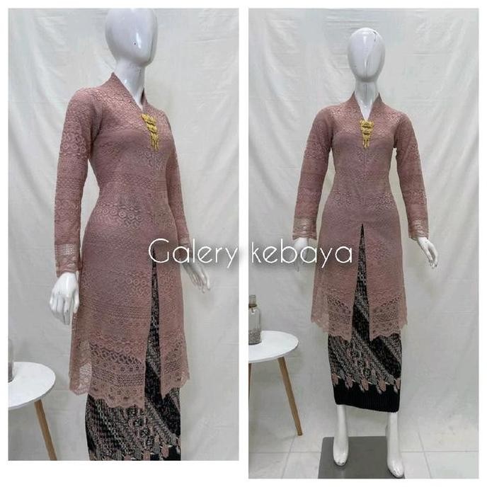 KEBAYA V-NECK MALIKA/ Kebaya Tunik Brokat Kerah-V / Kebaya Kondangan slimfit /Kebaya  Mewah/ Kebaya 