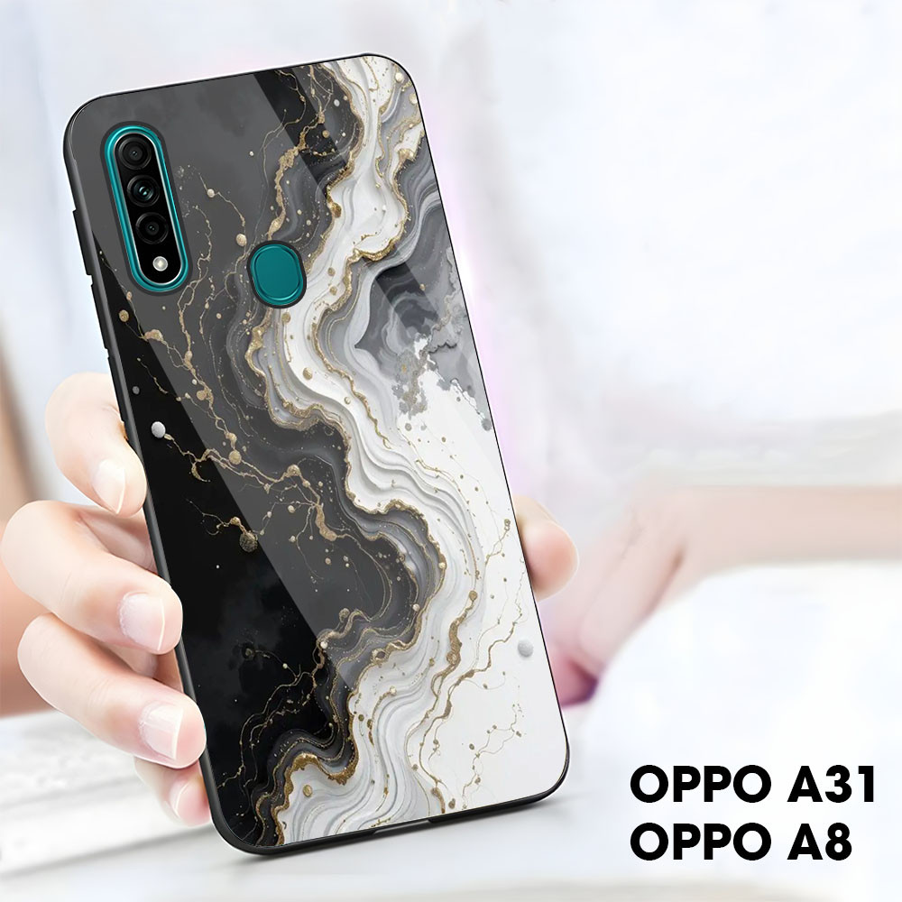 Case Oppo A31 A8 Casing Oppo A31 A8 [Marble M44] Case Glossy Case Aesthetic Custom Case Anime Case H