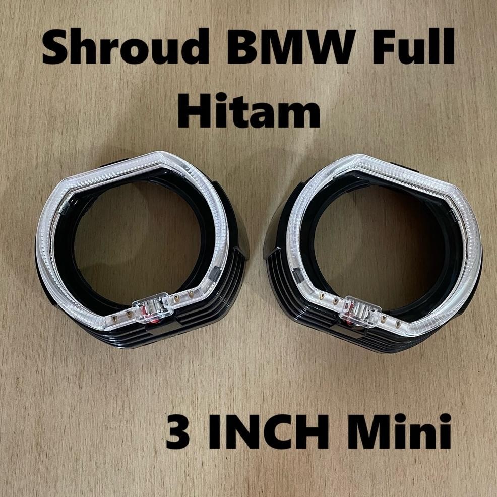 Racun Shopee Gd-12 Shroud Projector Biled Bmw Full Hitam Black Angel Eye Crystal Projie Hid 2.5 Inch
