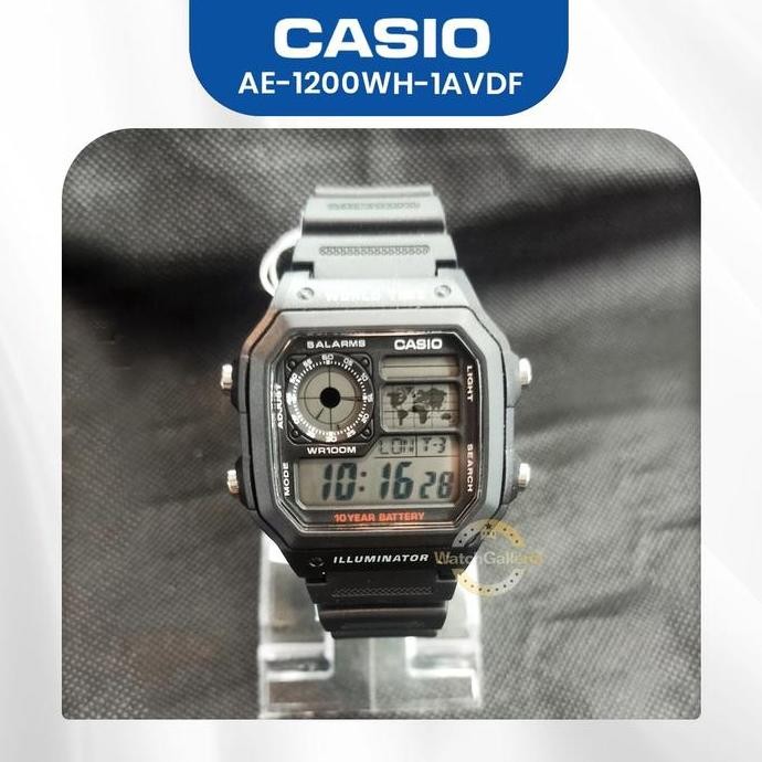 Casio Original Ae-1200Wh-1A / Ae1200Wh-1B Pria - Digital - Karet Hitam