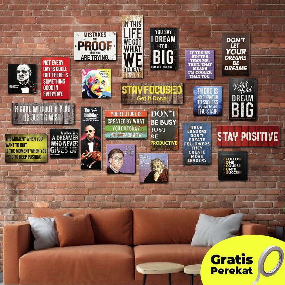 22pcs FULLSET Poster Podcast Deddy Corbuzier Close The Door Wall Decor Retro Vintage Quote