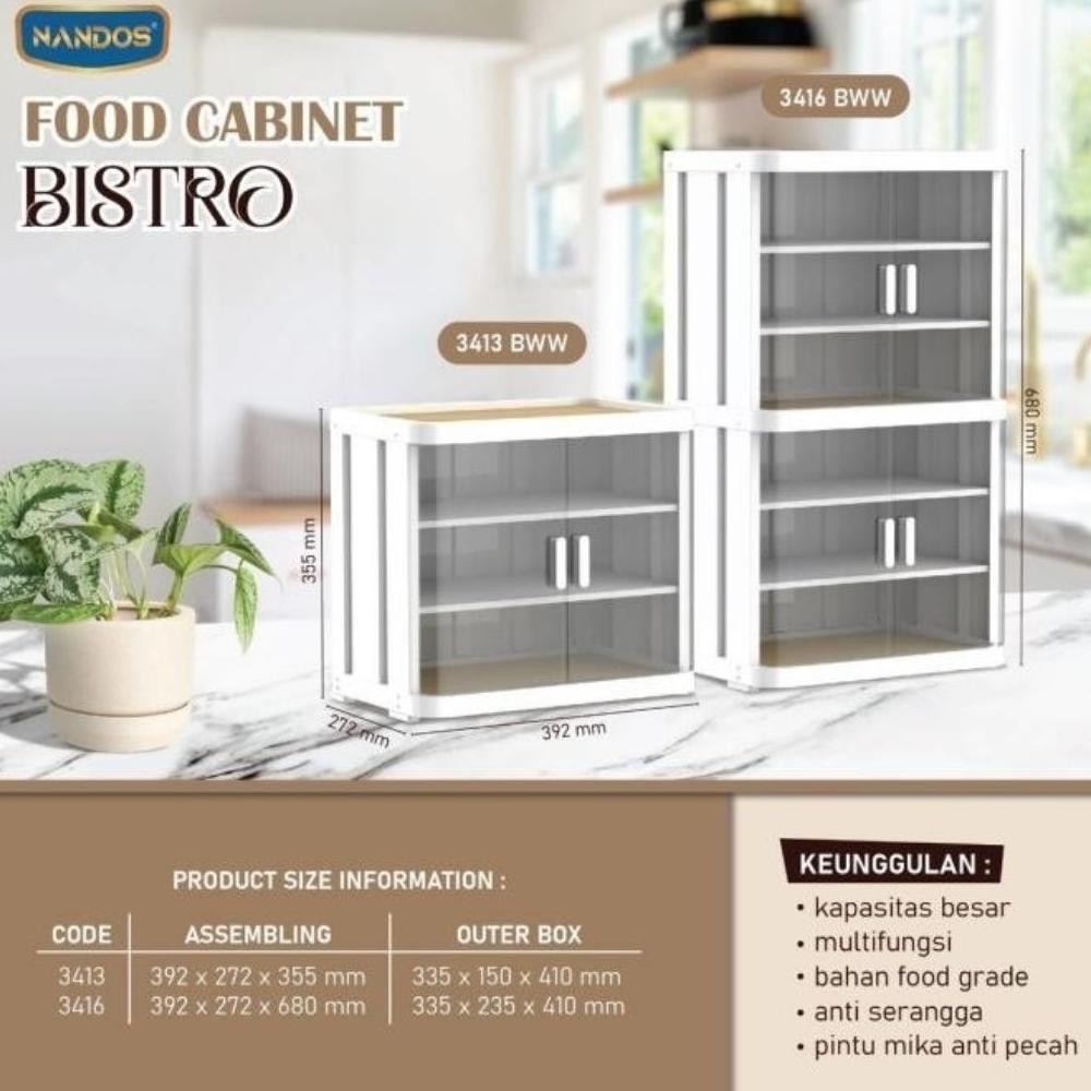 NAIBA Rak Penyimpanan Makanan Rak Cabinet Makanan Plastik 3 susun dan 6 susun