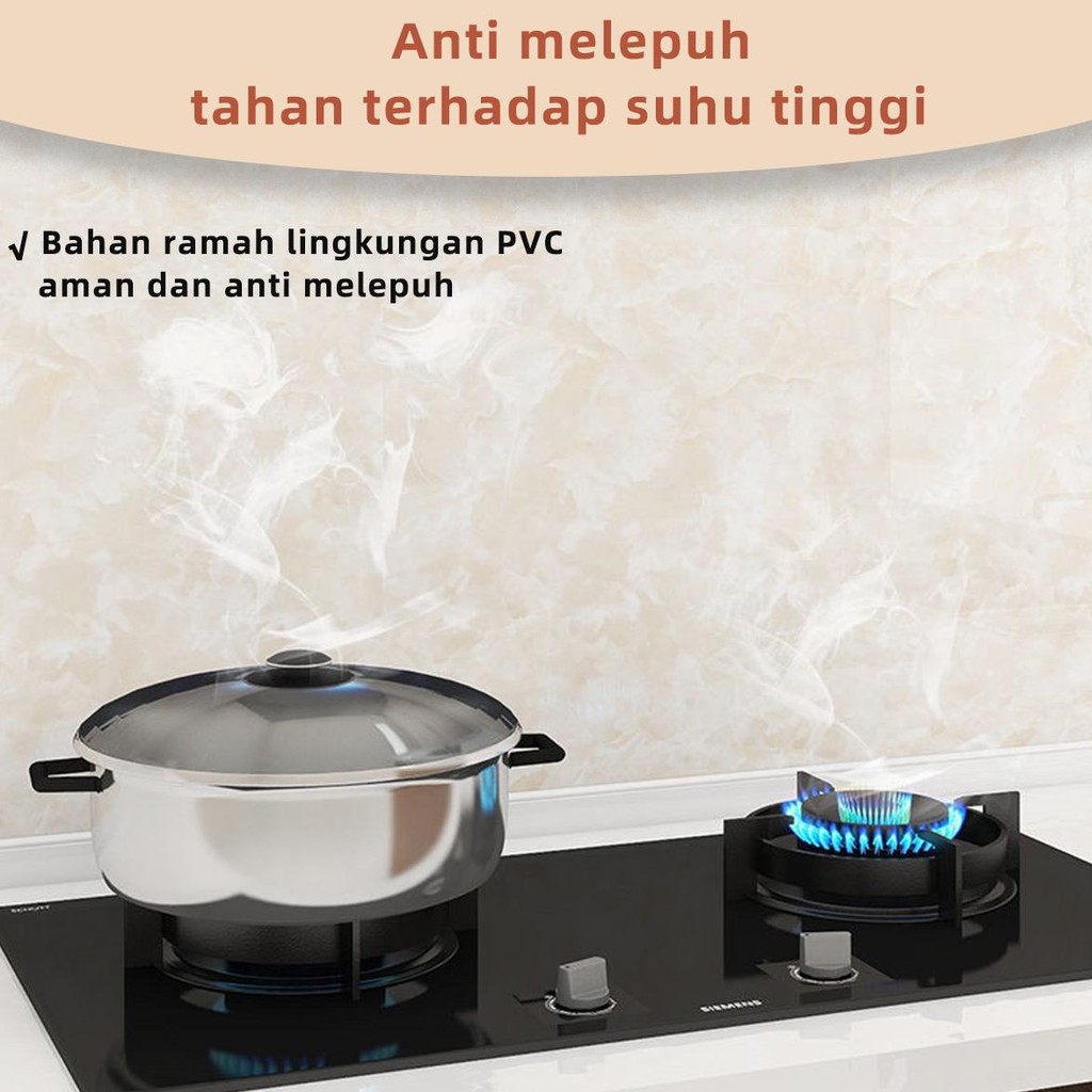 (COD) Stiker Glossy Marmer / Resistensi suhu tinggi/Stiker Kayu Dan Meja Anti Minyak Dan Anti Panas