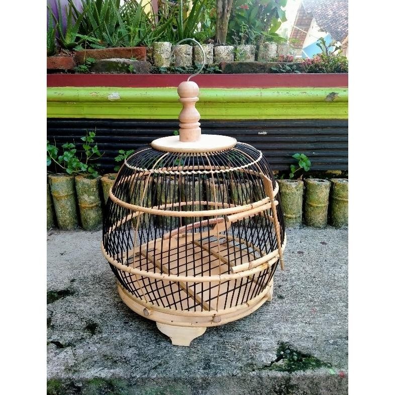 Sangkar Burung Perkutut Model Minion Jeruji Hitam-