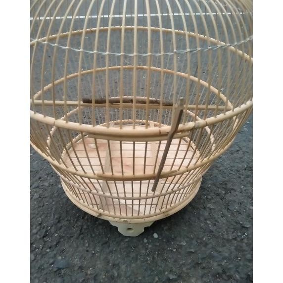 Sangkar Burung Derkuku & Puter Sabuk Rotan Jeruji Bambu-