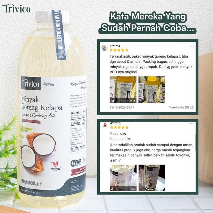 Murah Trivico | Minyak Goreng 5 Liter | Minyak Masak Trivico | Minyak Goreng Kelapa Trivico 5000 Ml 