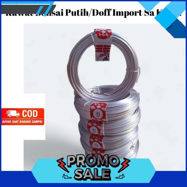 SMILE TODAY KAWAT BONSAI PUTIH DOFF IMPORT SAKURA 1 MM SAMPAI 7 MM ALUMINIUM MURNI 99,9%, 1 ROLL, 2 