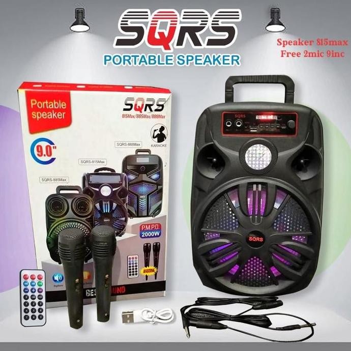 DB65 >> SQRS-885 Speaker Wireles Bess Sound Speaker Portable Bonus Mick Karaok