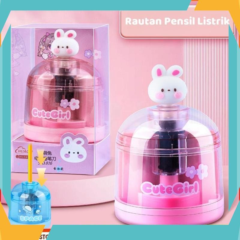 Termurah Rautan Pensil Listrik Rautan Pensil Anak Electric Pencil Sharpener Rautan Pensil Otomatis-R