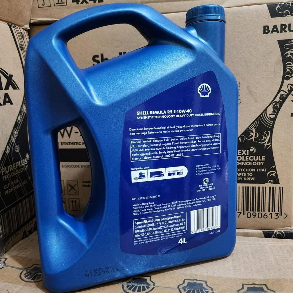 Shell Rimula R5E 10W-40 - OLI MOBIL ( 4 LITER )