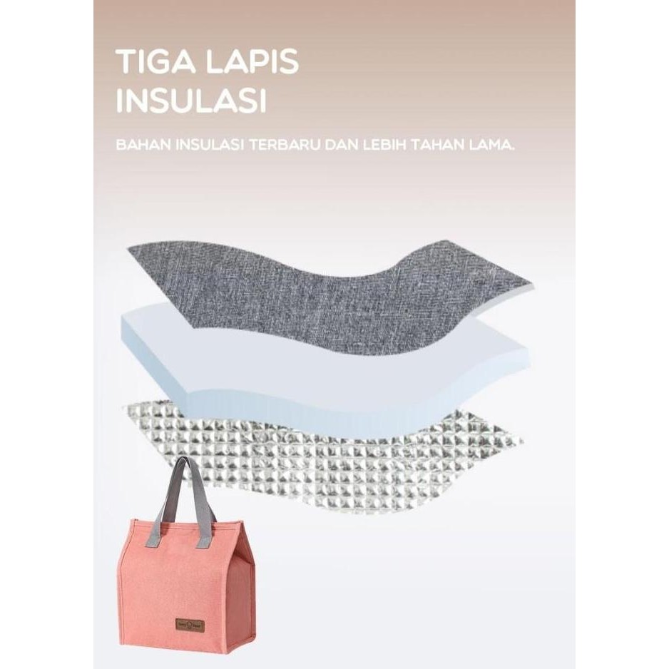 (Best) Samono SLB20 Tas Bekal Makan Portable Tas Lunch Box Bag Tahan Panas