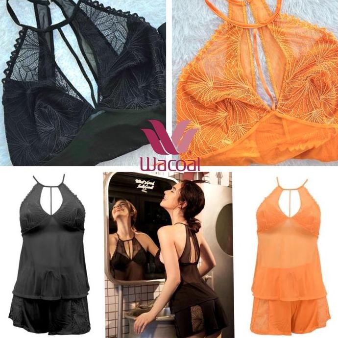 LINGERIE SET BAJU TIDUR WACOAL MOOD SETELAN PAJAMAS WANITA SEXY TRANSPARAN PIYAMA IN 4262 K26  MESH 