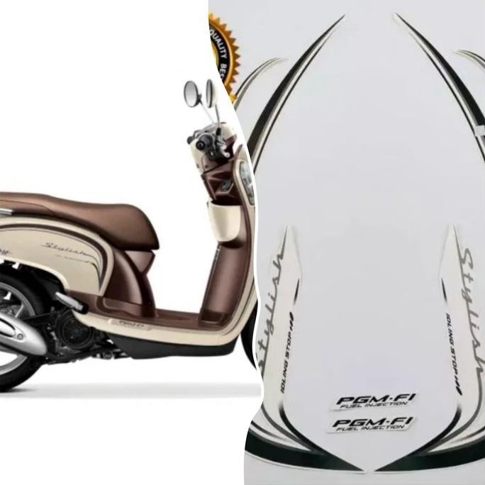 DS108 >> Stiker Striping List Body Motor Honda Scoopy Stylish 2016 Cream