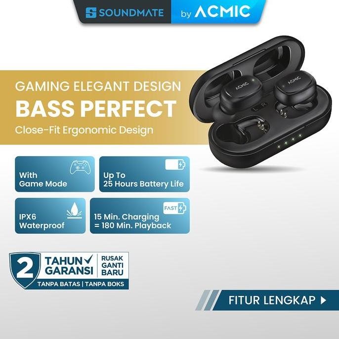 Acmic Zendio Mini Tws Extra Bass Gaming Headset Bluetooth Earphone