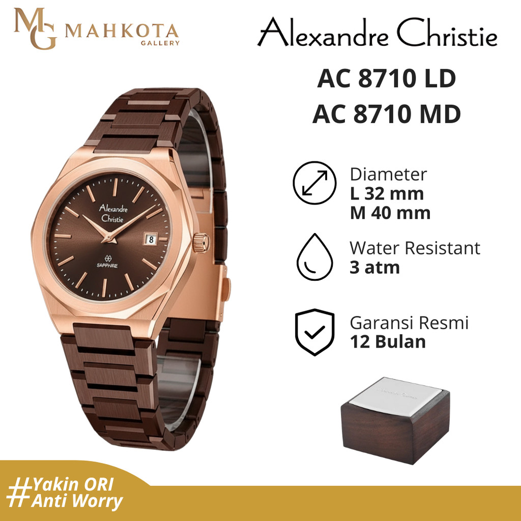 Jam Tangan Couple Alexandre Christie AC 8710LD/8710MD Original dan Bergaransi Jam Tangan Palembang