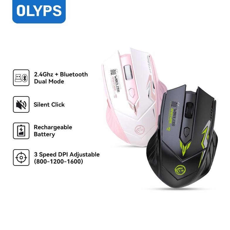 OLYPS Mouse Wireless Bluetooth Gaming Silent Click Rechargeable Optical