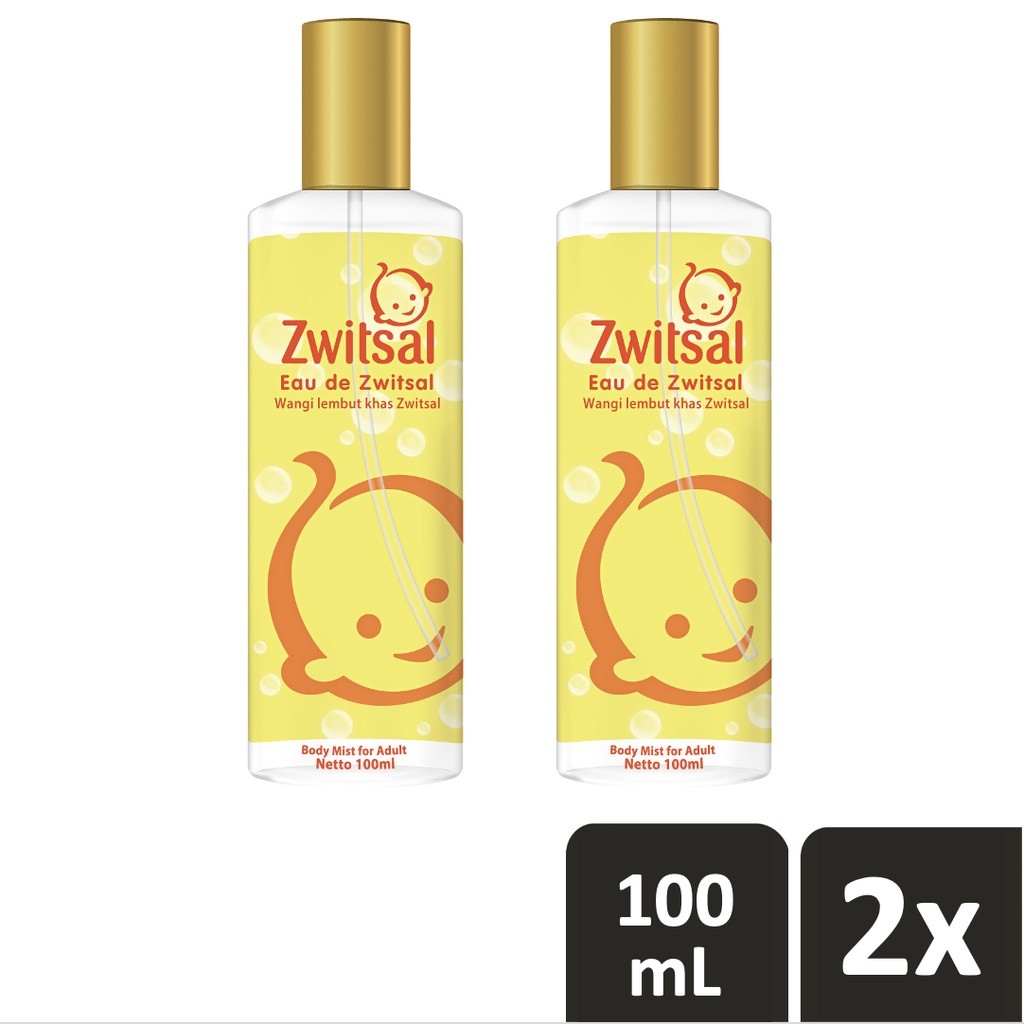 Zwitsal Body Mist Eau De Zwitsal Spray 100 mL x2