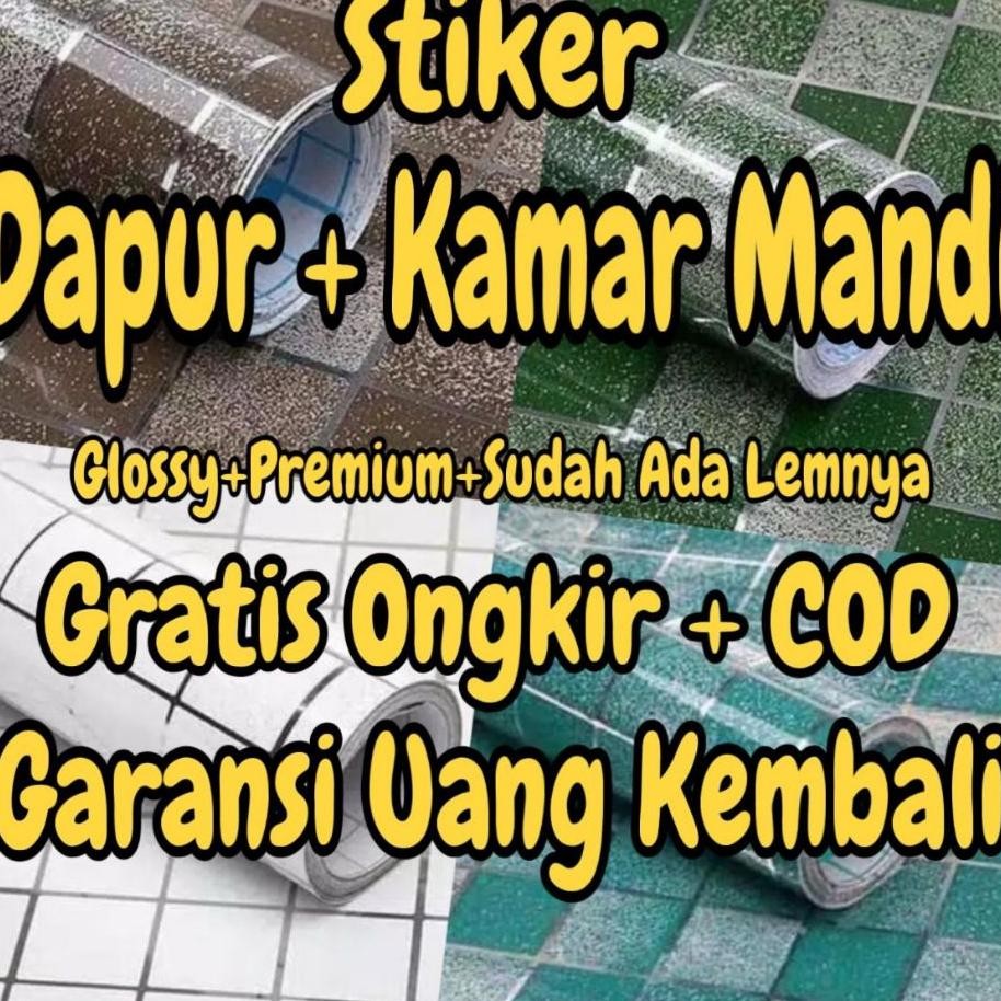 Stiker Dapur Anti Minyak Motif Kotak Putih Hijau Gold Abu U Coklat Ungu Sayuran