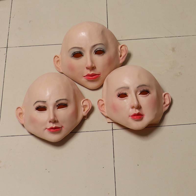 Mask Headgear Latex Mask Halloween Headgear Beauty Headgear Creative Mask Latex Bald Beauty