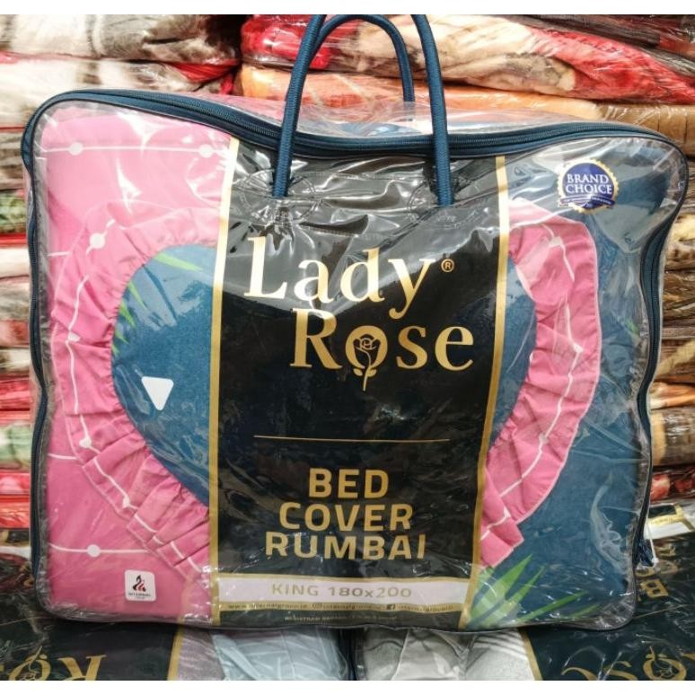 Bedcover Lady Rose Ladyrose King Rumbai Ukuran 180x200 cm 3D 3in1 Disperse Kualitas Premium