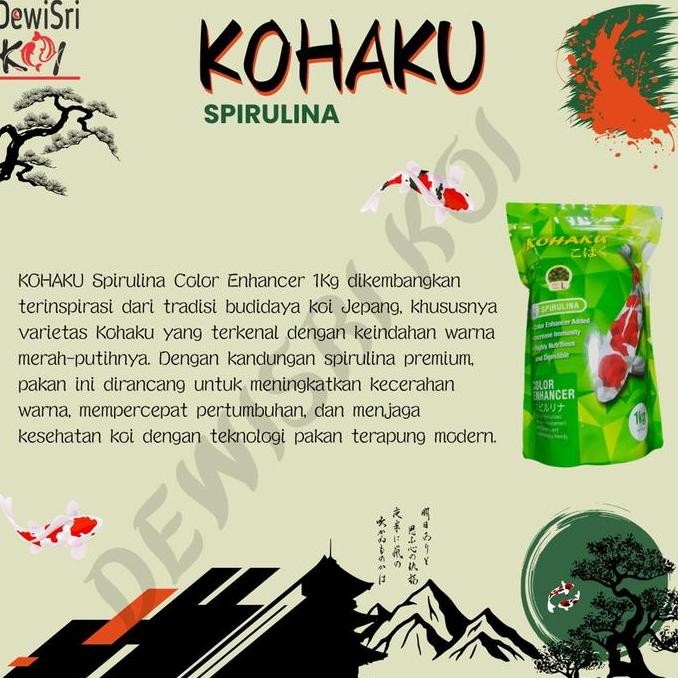 Pakan Ikan Koi KOHAKU 1Kg Large Spirulina Color Enhancer, Cepat Besar & Warna Cerah