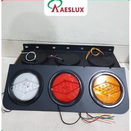 Stoplamp bulat Hino Hitam 283 lampu belakang truk lampu rem truk Original