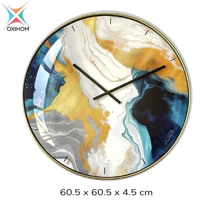 Oxihom Jam Dinding Bulat 60Cm Jam Dinding Silent Aesthetic Mewah Modern Estetik Jam Dinding Besar Ju