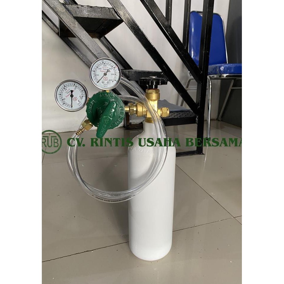 TABUNG OKSIGEN 0,3M3 + REGULATOR UNTUK PACKING IKAN + SELANG ORIGINAL DAN TERPERCAYA