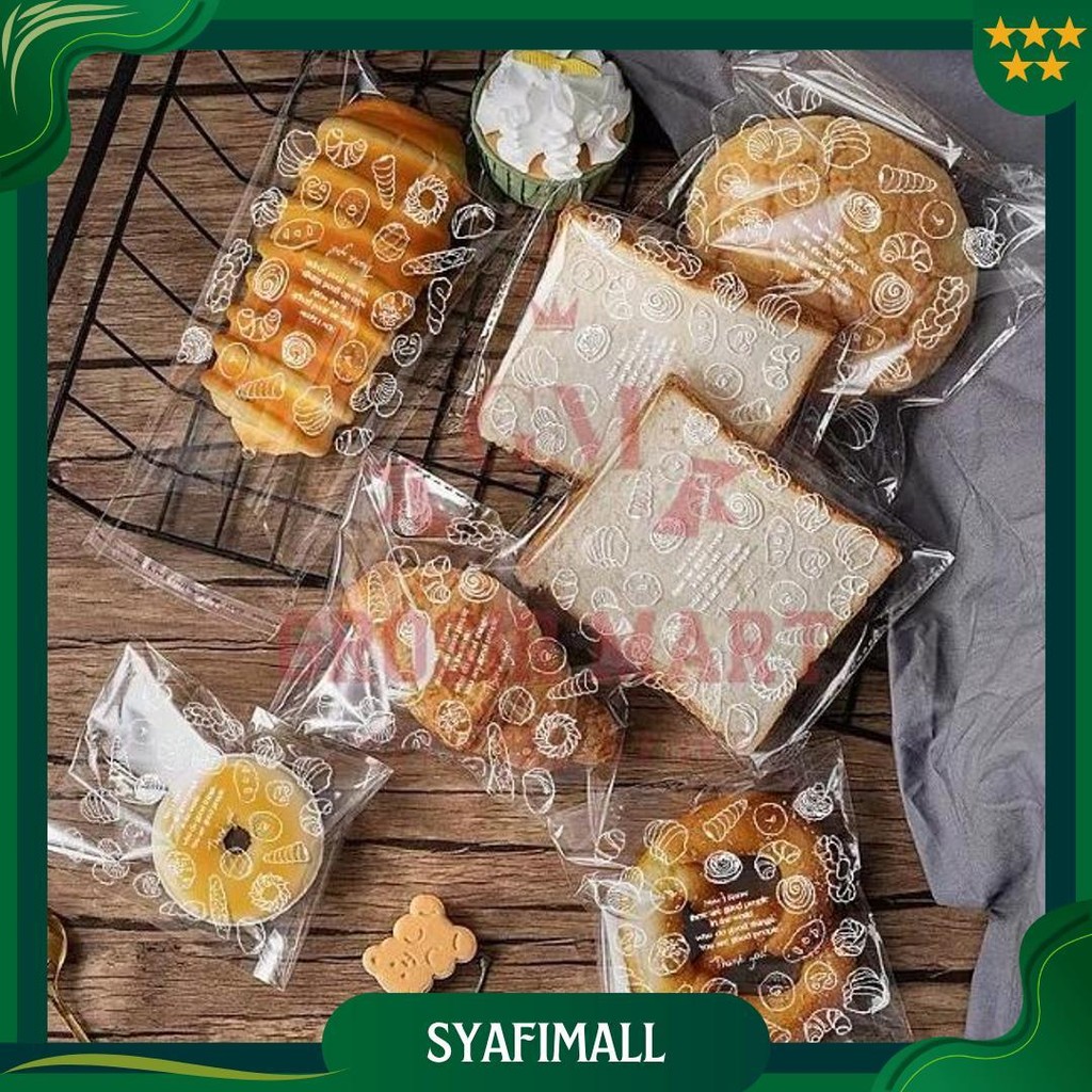 Isi 100Pcs Plastik Roti Bakpao Donat Kue Opp Kemasan Plastik Ukuran 15X18+3 Cm Promo