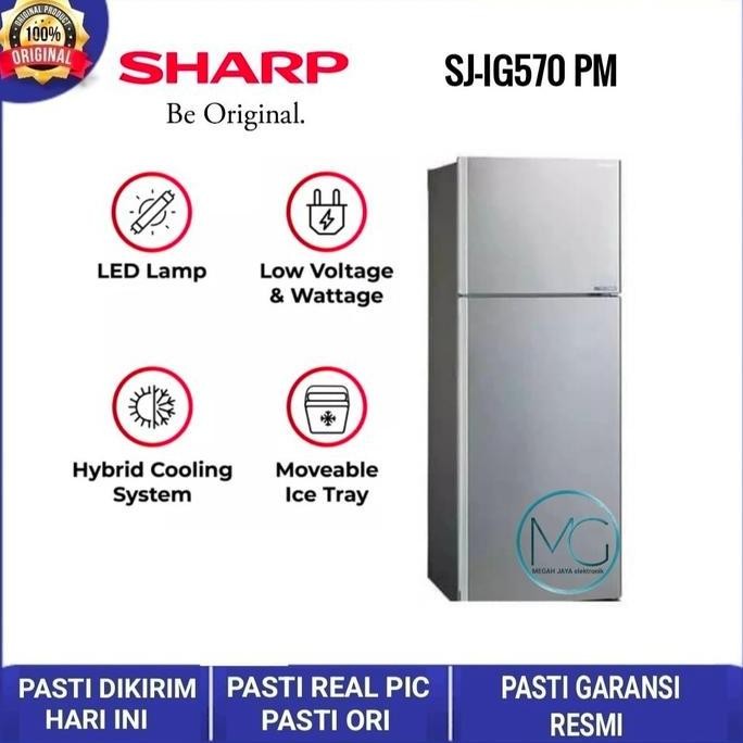 Sharp Sj Ig 570 Pm Kulkas 2 Pintu Sharp Sj-Ig 570 Pm-Sl