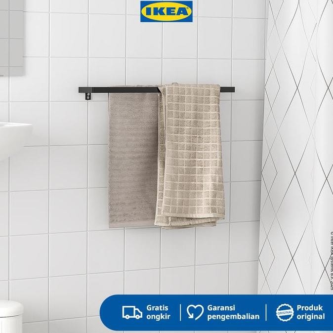 Ikea Skogsviken Gantungan Handuk Hitam 60Cm
