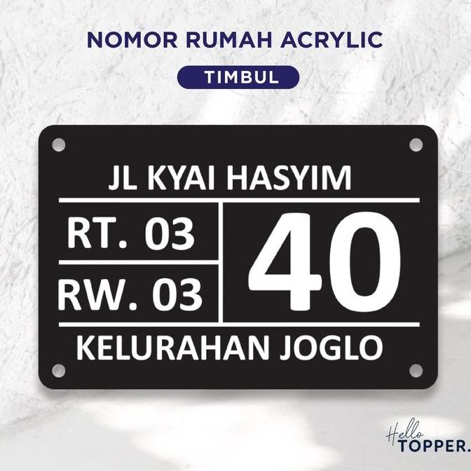 Custom Nomor Rumah / Plat Nomor Rumah Akrilik / Nomor Rumah Timbul