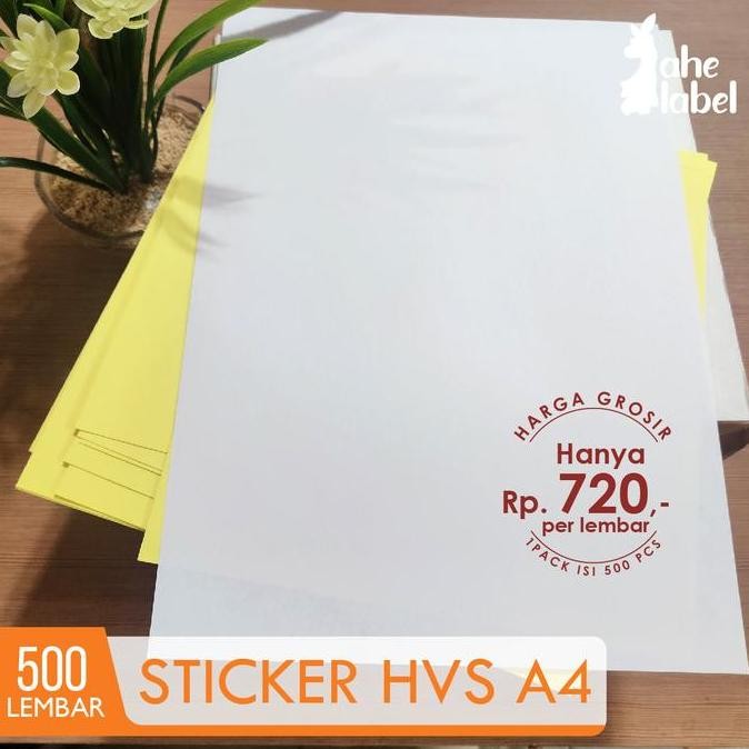 Sticker Hvs A4 Stiker Kertas Hvs A4 Polos Stiker A4 Isi 500 Lembar