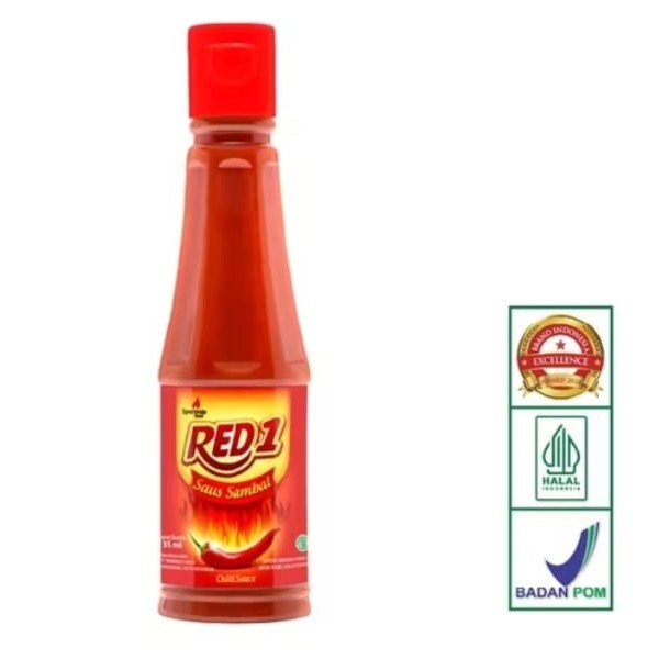 ED Oktober 2026 Red1 Saus Sambal 135 Ml Pedas Gurih Refillable Saos Sambal Red1