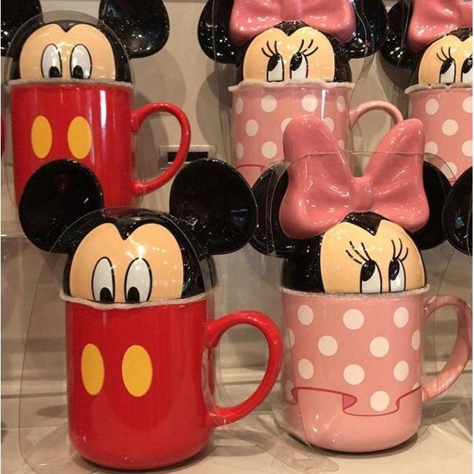 Minnie Mouse Ceramic Mug With Lid Original Disneyland