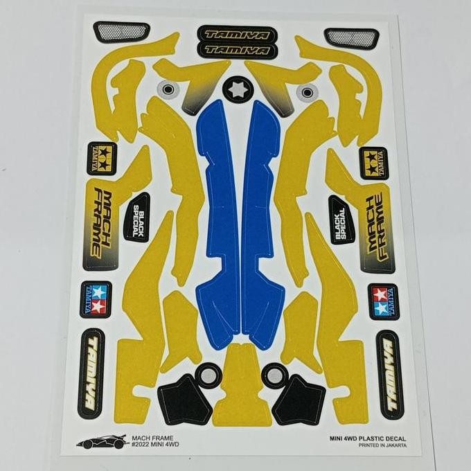 DECAL MINI 4WD MACH FRAME BLACK SPECIAL/ STICKER TAMIYA MACH FRAME BS