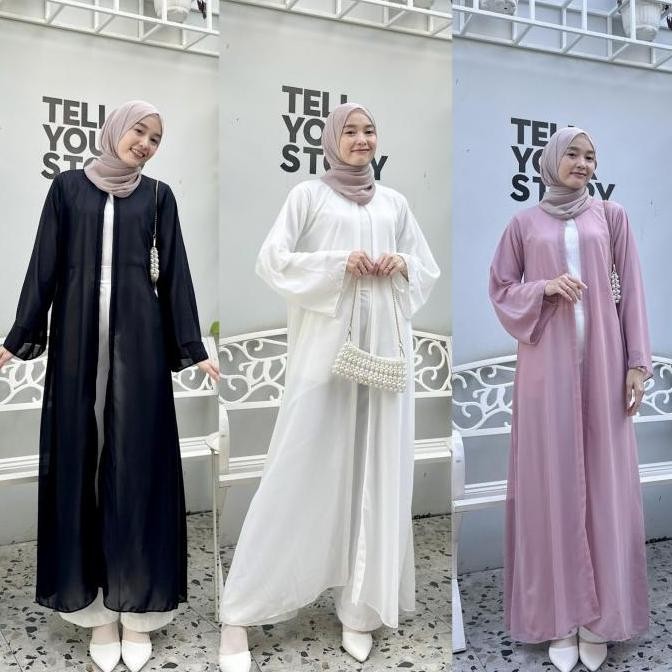 (Good) outer cardigan arwa abaya ceruty baby dol polos premium