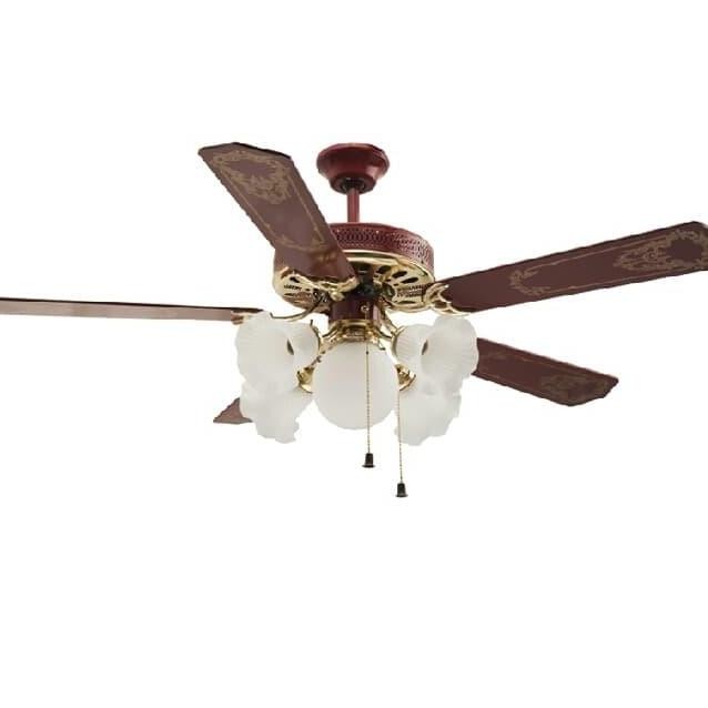 Promo KIPAS ANGIN GANTUNG UCHIDA 52 INCH 5 LAMPU CF 111 (MERAH) COD