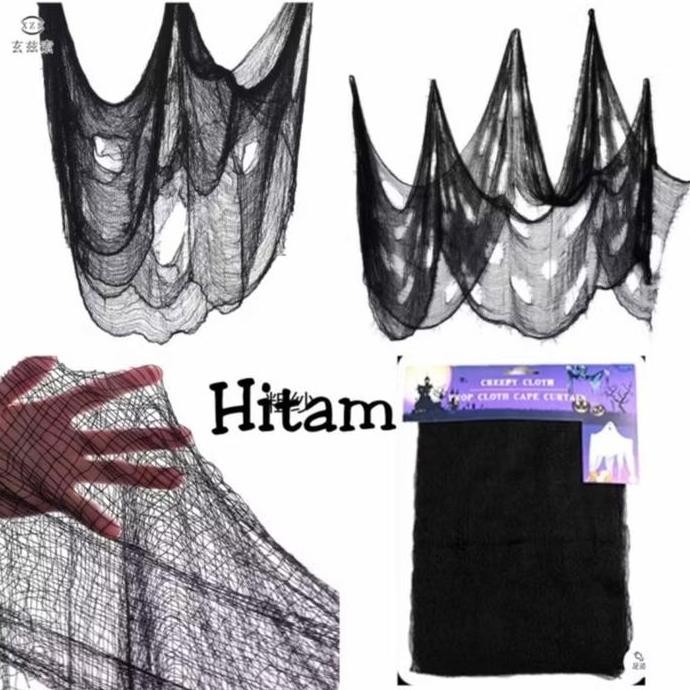 CR - Dekorasi halloween/tirai darah/tirai halloween kain bloody crepe TERLARIS