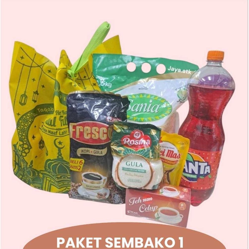 

PAKET SEMBAKO PARCEL HAMPERS BERAS MINYAK SIRUP FANTA 100 BINGKISAN SOUVENIR HARI RAYA PARSEL LEBARAN IDUL FITRI
