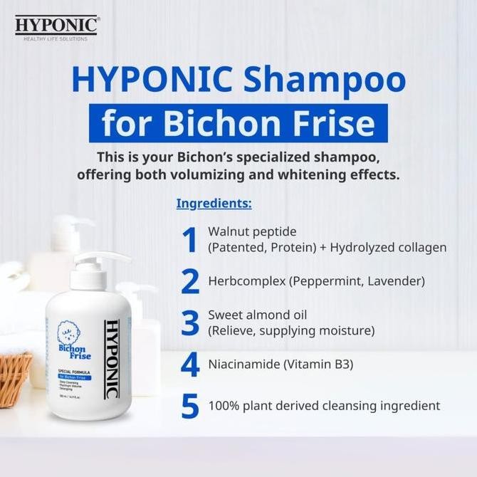 Hyponic Bichon Frise Shampoo - Hypoallergenic Sampo Anjing Bichon Dog Deep Cleansing Volumizing