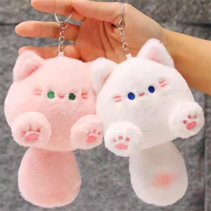 LSS Gantungan Kunci Suara/Liontin Ransel Yang Lucu/Gantungan Kunci Boneka Kucing Fluffy Bunyi Lucu/G