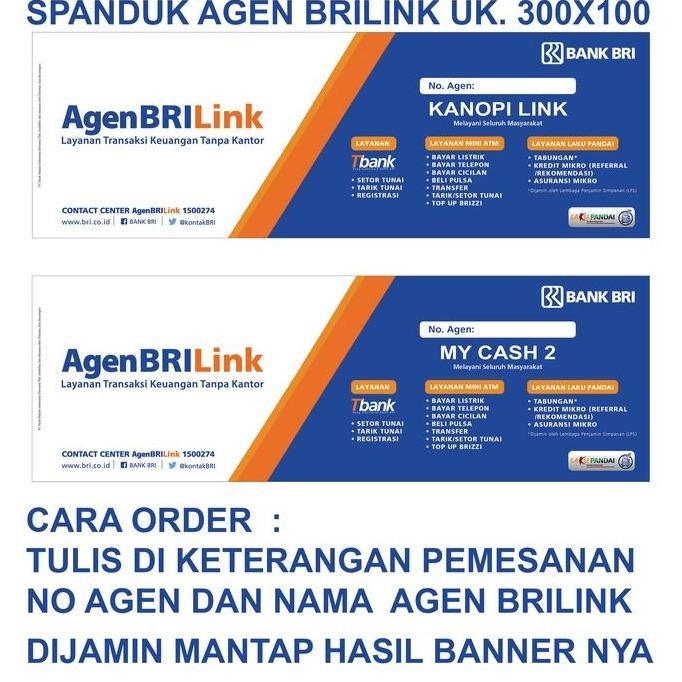 BEBAS ONGKIR - Spanduk Agen BRILINK ukuran 300x100 cm