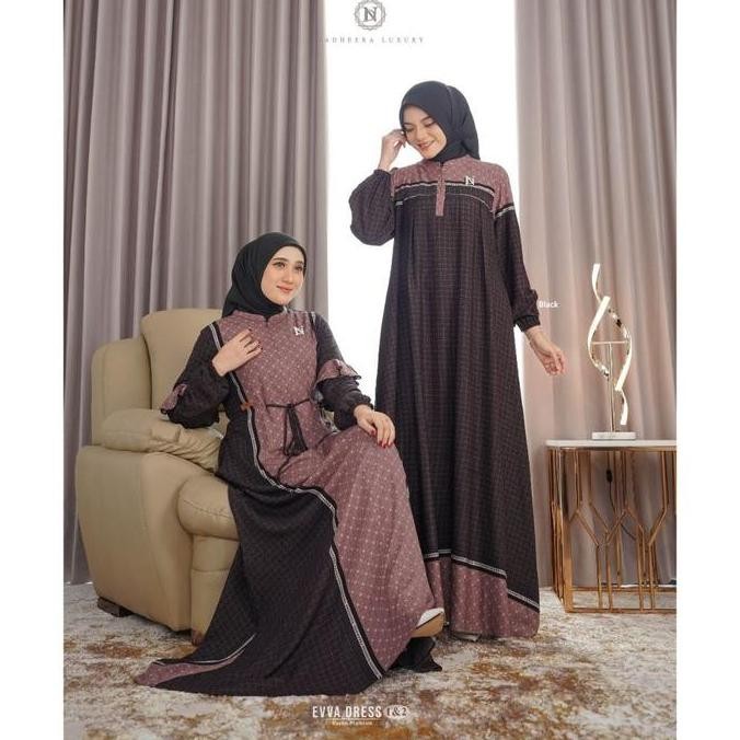 PROMO DISKON - [BISA COD] ICHSAN EVVA BLACK SARIMBIT TERBARU 2024 HITAM NADHERA LUXURY COUPLE FAMILY