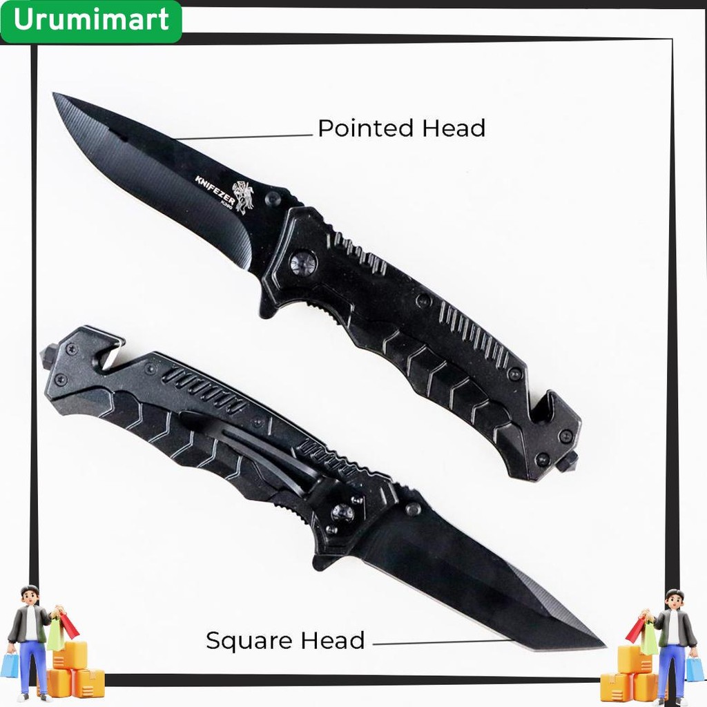 Viral Pisau Lipat Boker Pointed Head KNIFEZER Folding Knife Survival